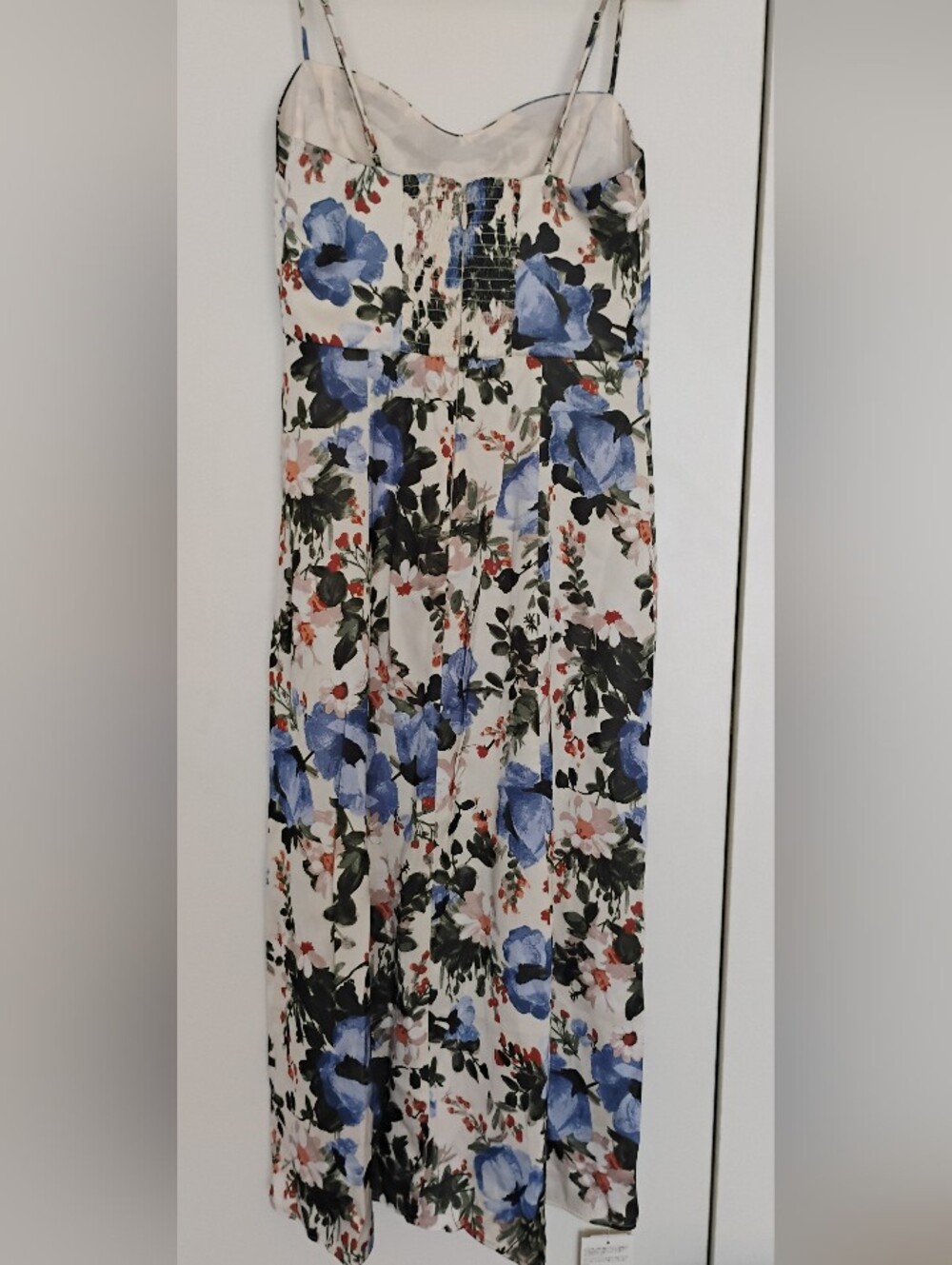 Abercrombie & Fitch Blue and Cream Floral Spaghetti-Strap Maxi Dress - Picture 2 of 3